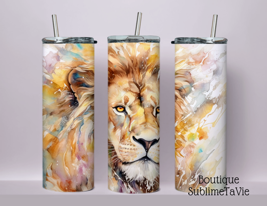 Tasse isotherme Lion aquarelle