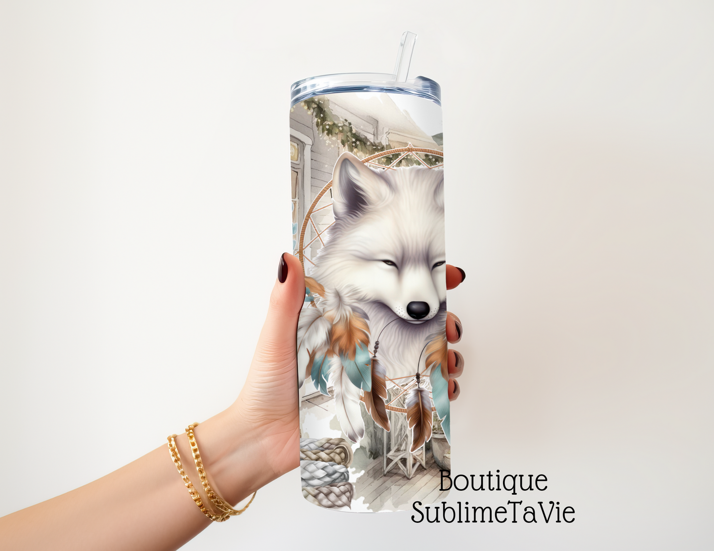 Tasse isotherme loup paisible