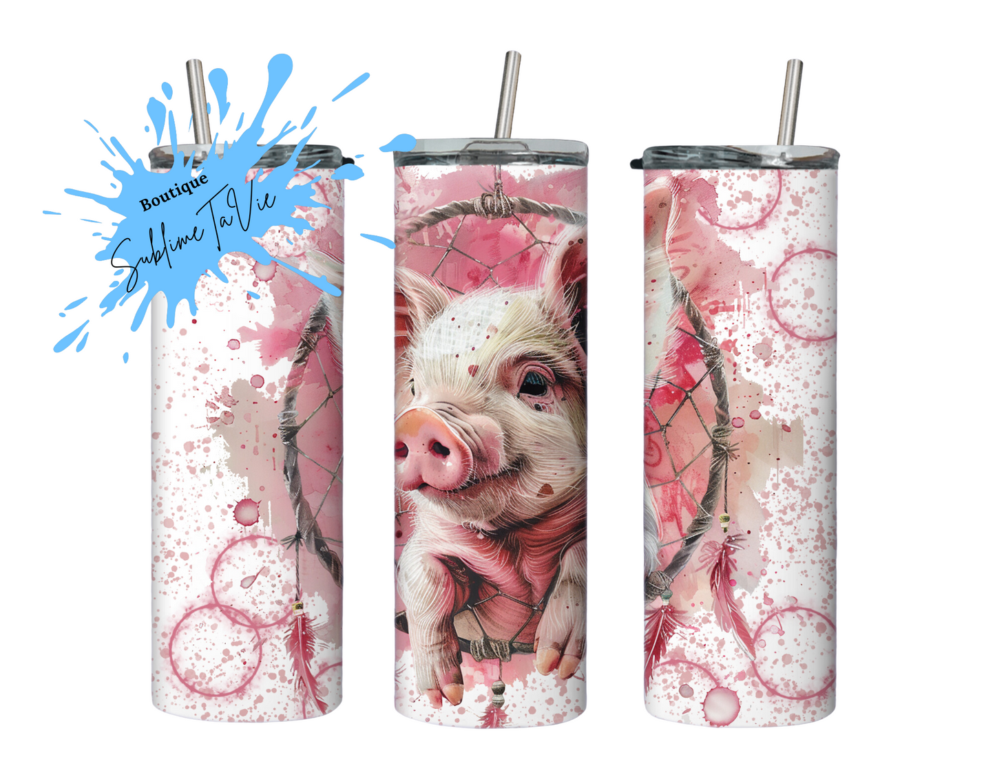 Tumbler cochon rose