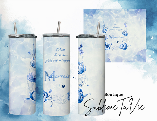 Tumbler marraine bleu