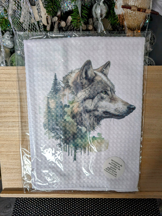 Serviette de cuisine loup