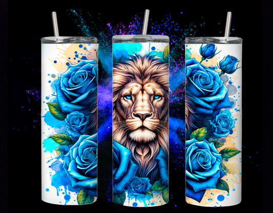 tasse isotherme lion rose bleu